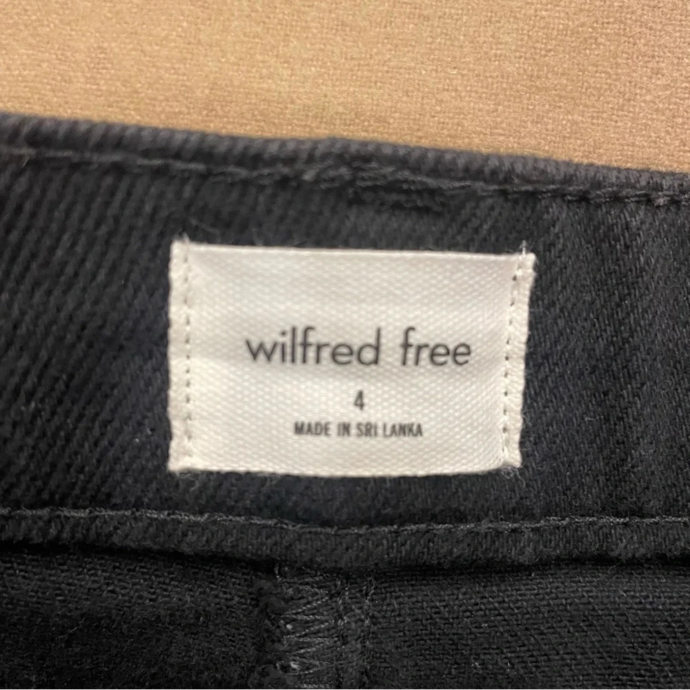 Aritzia Wilfred Free Black Denim Adjustable Cuff Black Cargo Pants Size 4